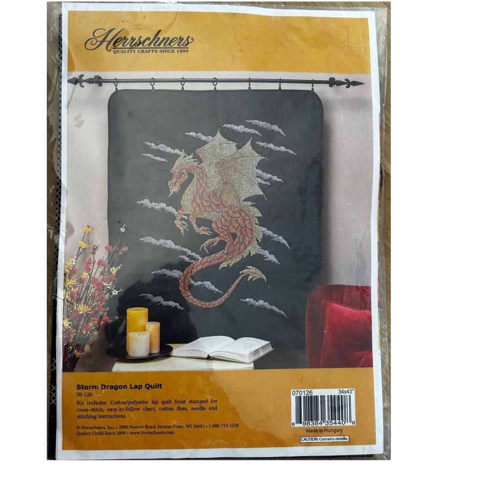 Herrschners Storm Dragon Lap Quilt Cross Stitch Kit 50-126 game of thrones